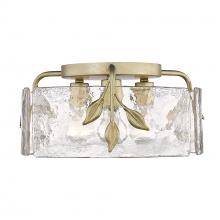  3160-FM WG-HWG - Calla WG 3 Light Flush Mount in White Gold with Hammered Water Glass Shade